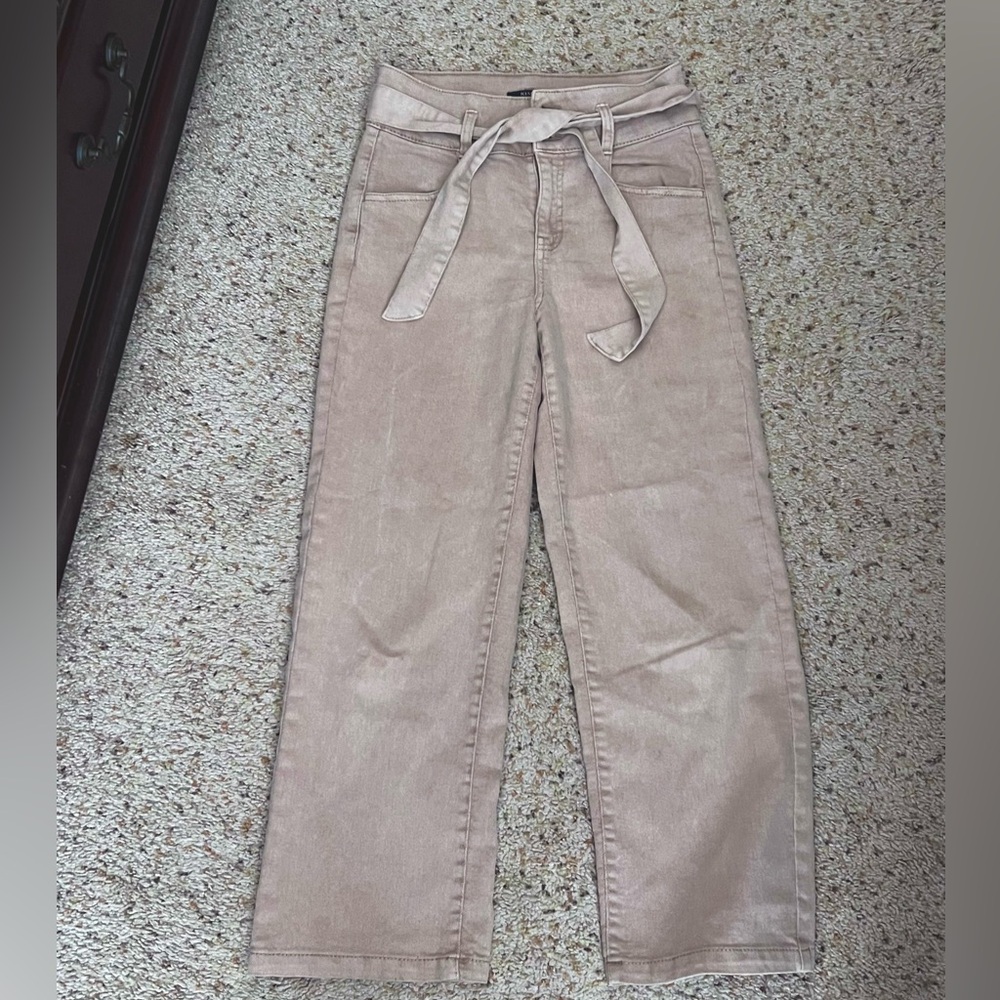 Wide Leg High Waisted Pants With Belt